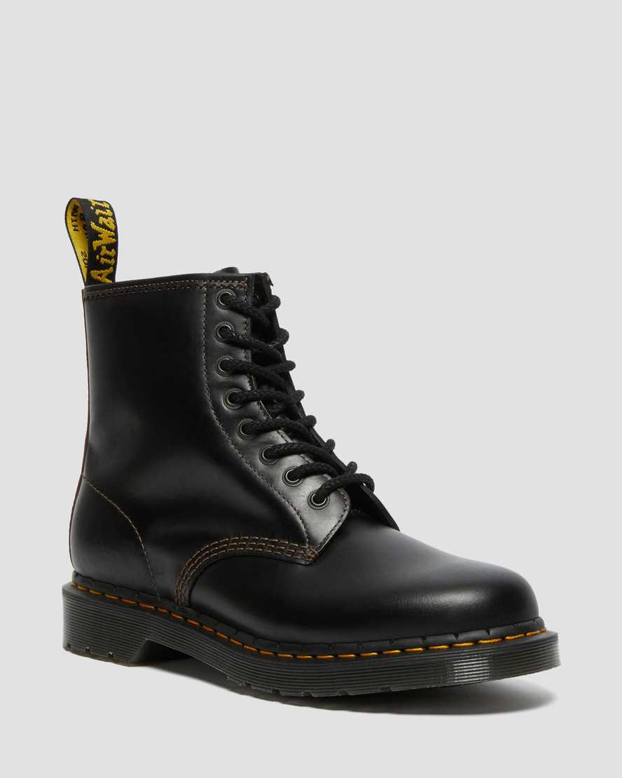 Dr. Martens 1460 Abruzzo Lær Snørestøvler Herre Svart/Brune [8512ELZKB]